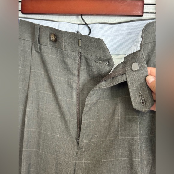 Ralph Lauren Mens Dress Pants Size 32X32 Tan Checked Tapered Slacks - Picture 8 of 8
